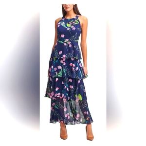 Tommy Hilfiger Chiffon Tiered Maxi Dress